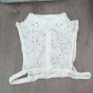 Lace Floral White Fake Collar